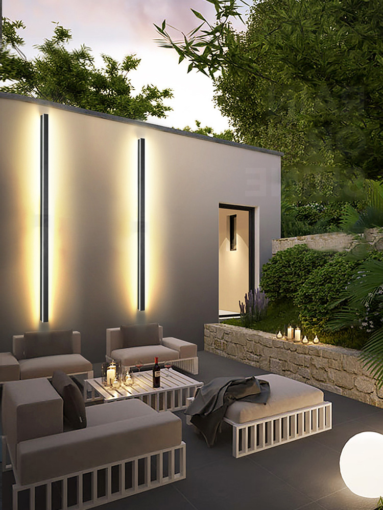 户外壁灯 防水长条庭院室外洗墙灯led别墅外墙灯大门太阳能门前灯