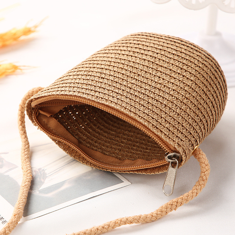 Summer Girls' Wool Flower Sun Protection Hat Children's Hat Bag Straw Hat Beach Hat Stall Children's Clothing Matching