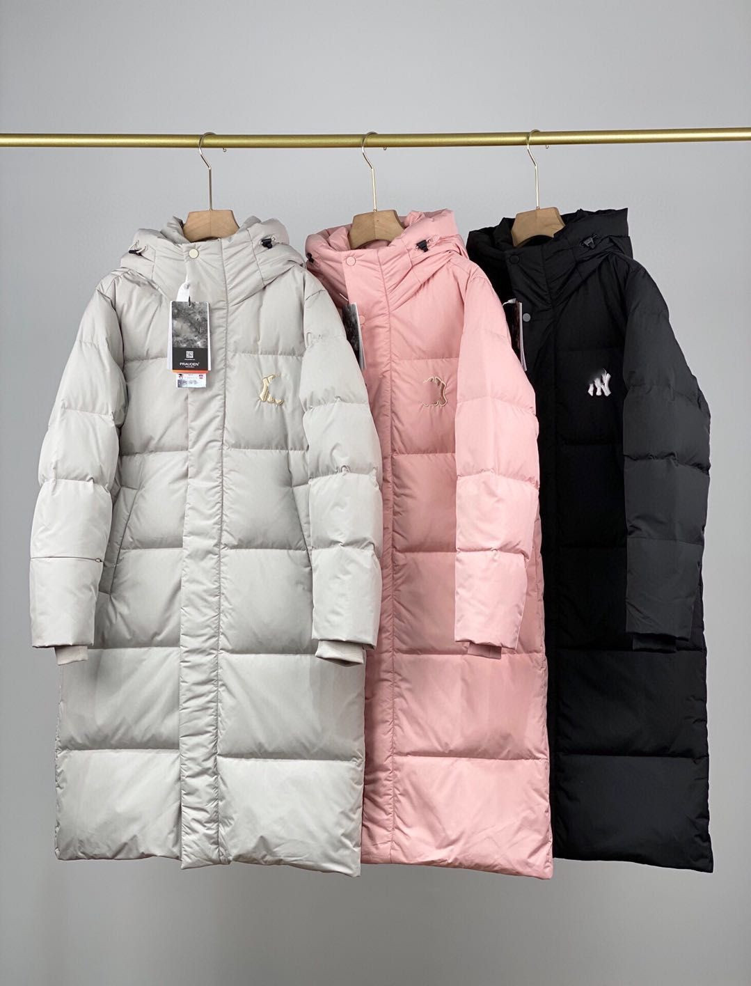 2021爆款高版本洋基队m长款刺绣小标羽绒服男女通穿高品质lb208