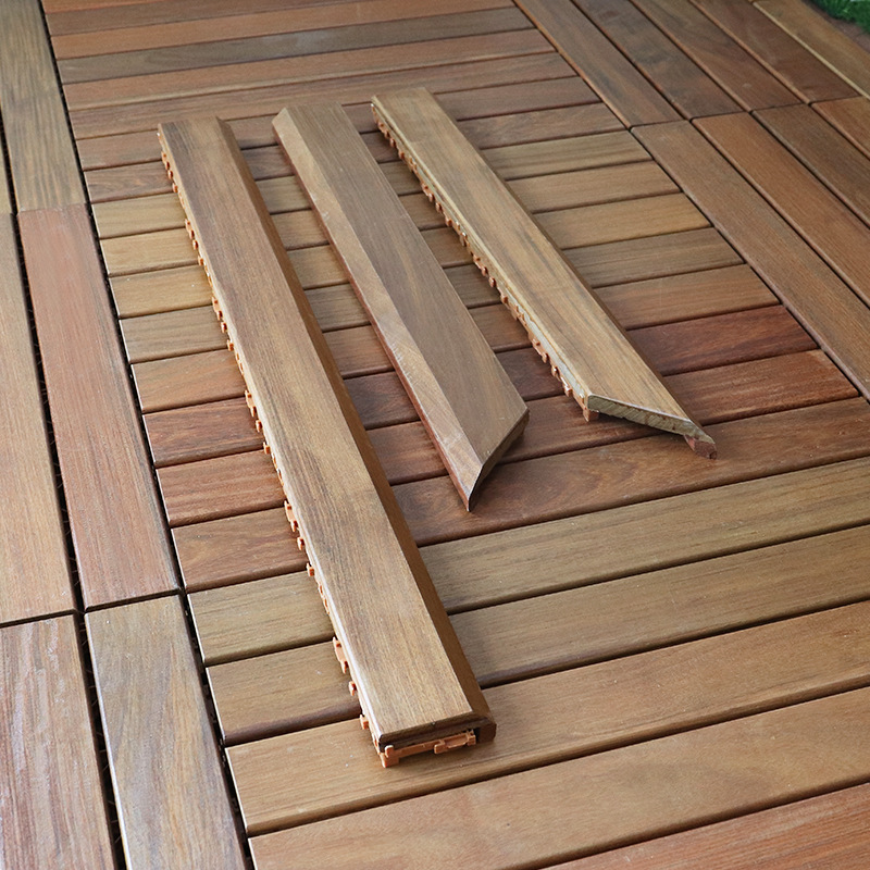 户外阳台地板纯实木拼接地板花园露台地板木质收边条配件配饰铺设