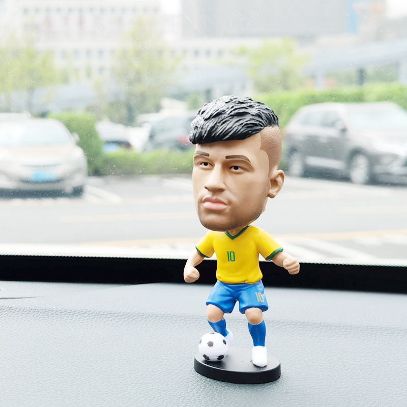 Q Version Spring Shaking Head Football Star Messi Neymar C Roma Barpe Car Decoration Car Decoration Doll Car Decoration