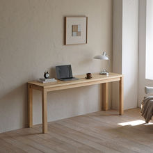 简约家用实木学习办公靠墙窄桌子面双人书桌电脑桌梳妆台