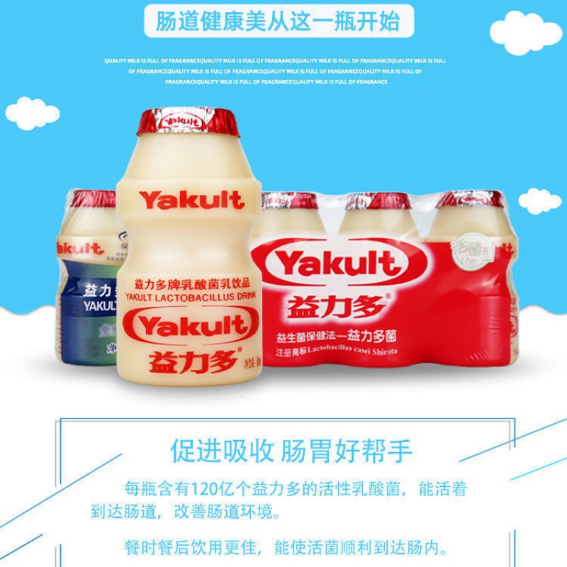 新日期广州益力多活性乳酸菌饮品100ml*25瓶 饮用型儿童原味酸奶