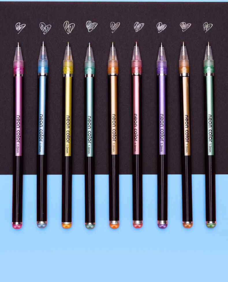 银光笔闪光荧光笔标记高光彩色笔做笔记中性笔闪粉手帐笔记号直销