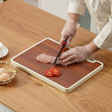 欧施朗乌檀木菜板抗菌防霉不锈钢双面案板实木砧板切菜板刀板粘板