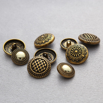 高档金属扣 复古风古金色纽扣 大衣外套风衣毛呢大衣简约装饰扣