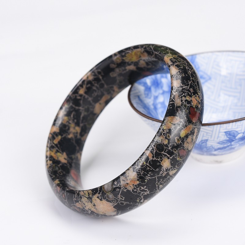 河南汝阳梅花玉手镯天然安山玉石玉器玉镯复古中国风直播货源批发