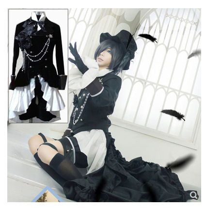 黑执事cos服夏尔cosplay动漫服夏尔少爷第21话 拖尾礼服男cos动漫