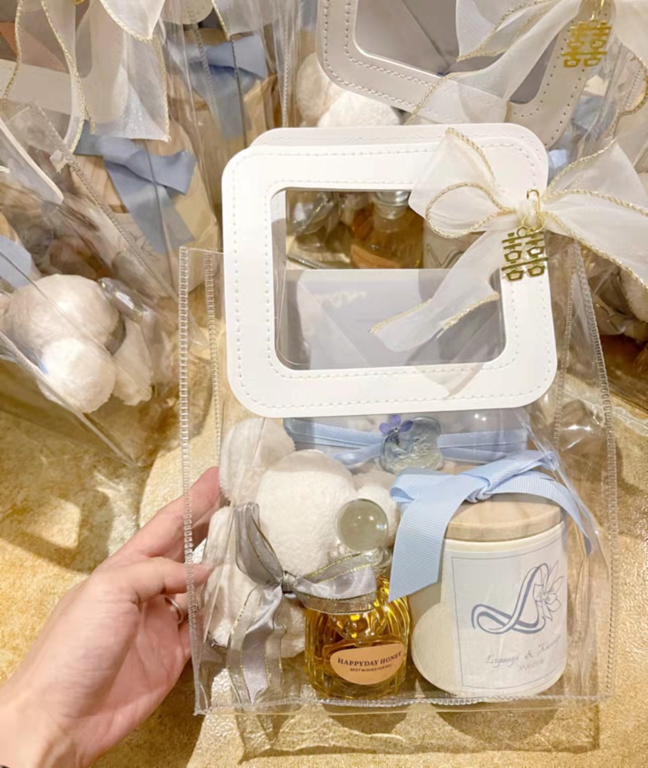 礼品袋透明手提pvc高档塑料ins包装礼物礼盒大小号伴手礼购物袋子