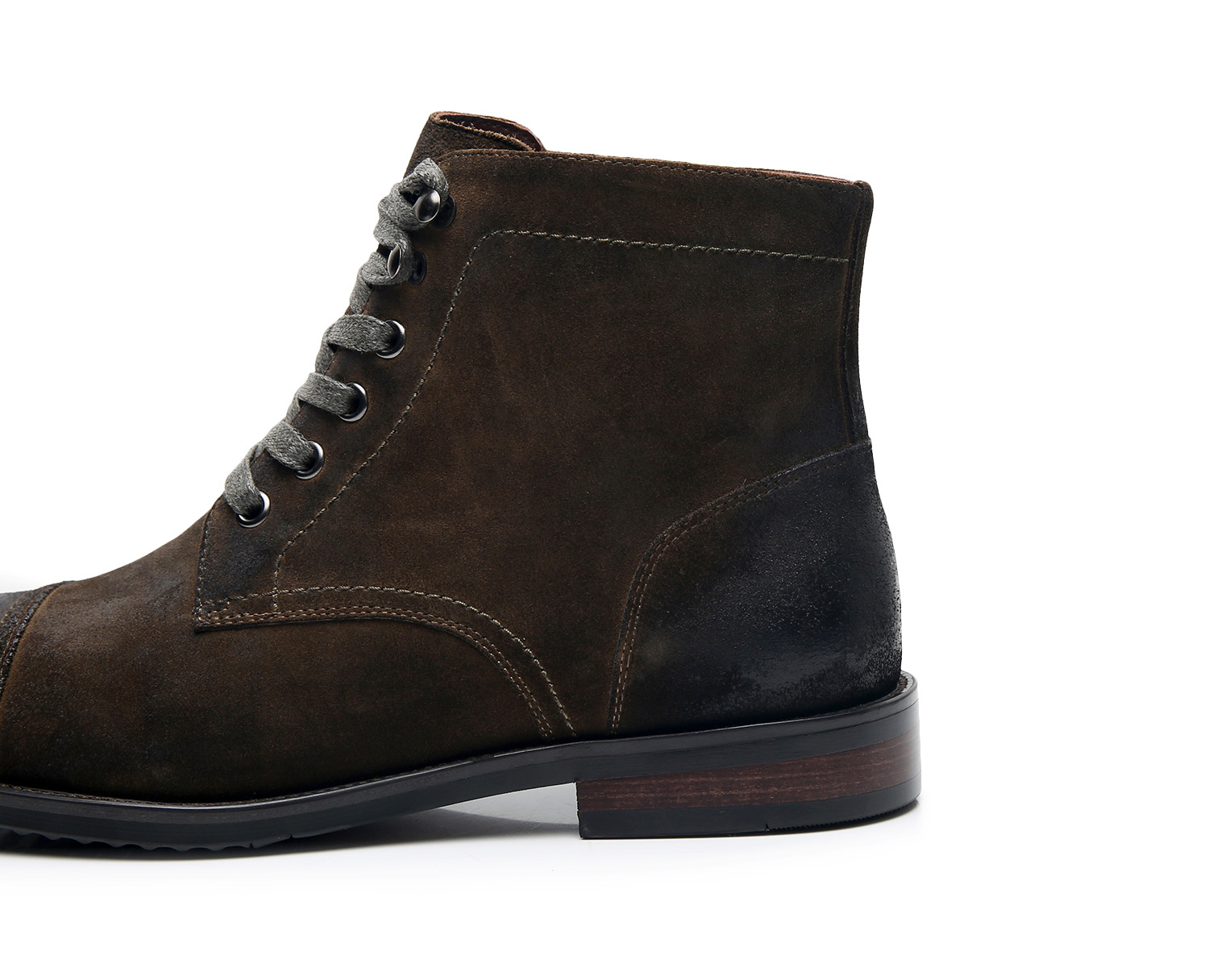 油蜡牛皮马丁靴男靴子男工装8111中帮男鞋高帮短靴阿美咔叽伞兵靴