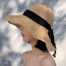 新款草帽女夏季洋气好看防晒显脸小沙滩海边防紫外线遮阳帽子批发