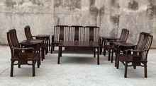 大叶紫檀卢氏黑黄檀客厅梳背沙发十件套仿古典新中式红木家具