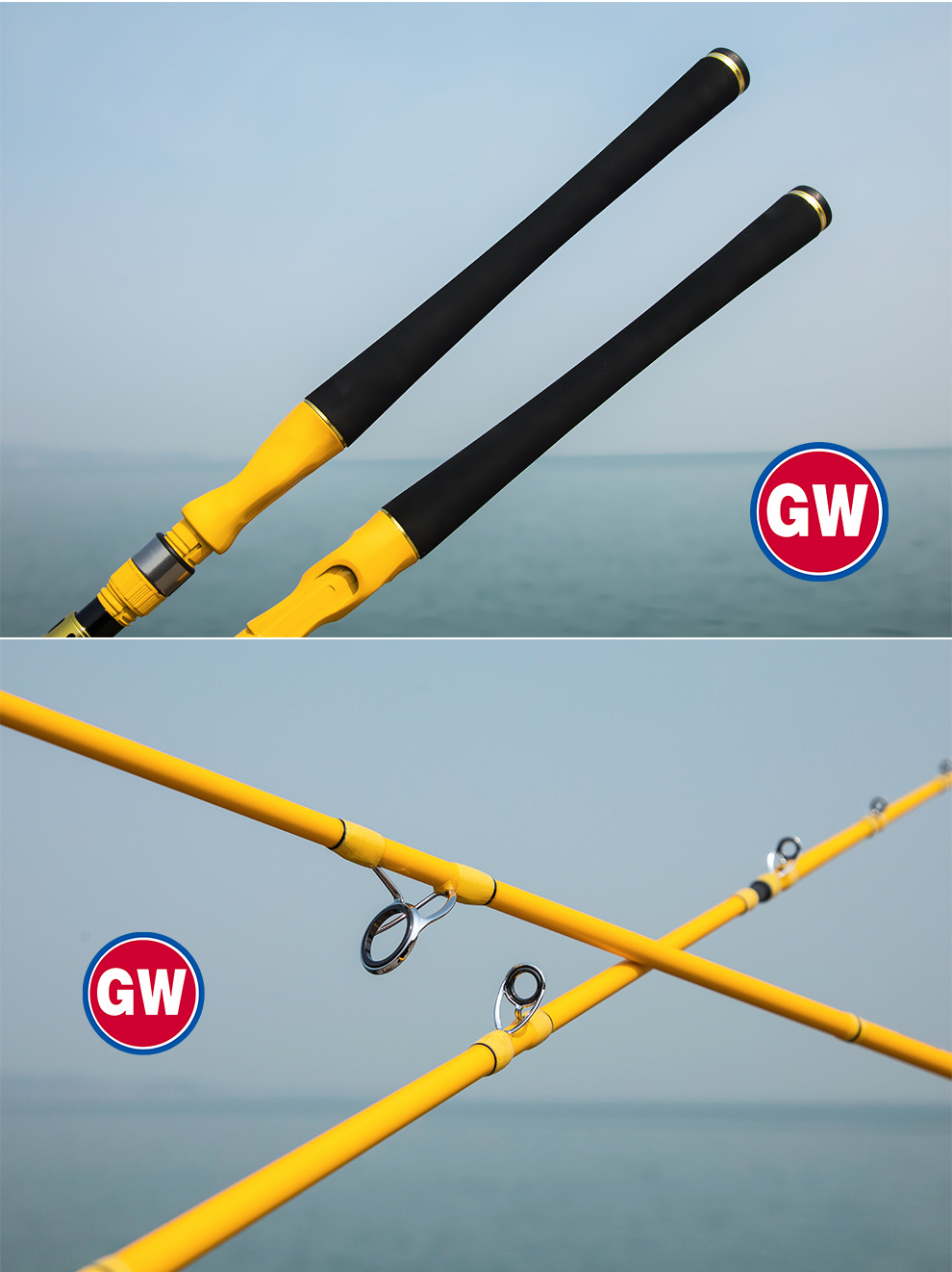 光威路亚竿ca定位竿碳素枪柄直柄2.1米水滴轮纺车轮翘嘴远投海竿