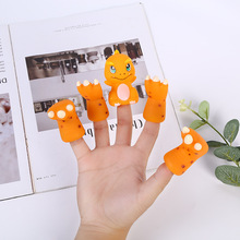 搪胶玩具公仔恐龙手指套玩偶手指互动玩具礼品可加工定制搪胶玩具