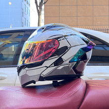 Orz3C认证摩托车头盔男女揭面盔双镜冬季尾翼半全覆式四季蓝牙槽