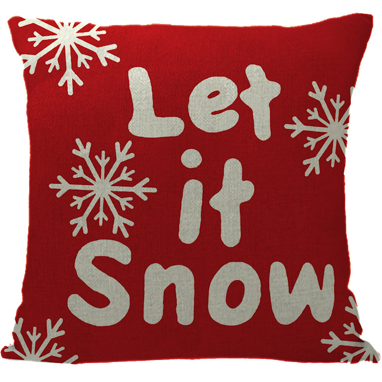 [Clothes] Amazon Hot Red Christmas Snowflake Pillow Cover Christmas Tree Living Room Sofa Cushion Cover