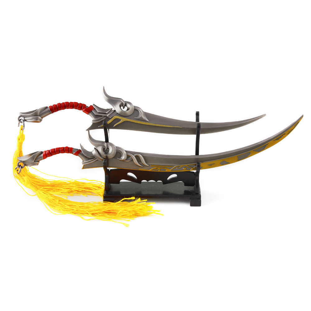 王者周边澜鲨之猎刃两件套武器模型澜狐猎之刃套装摆件金属