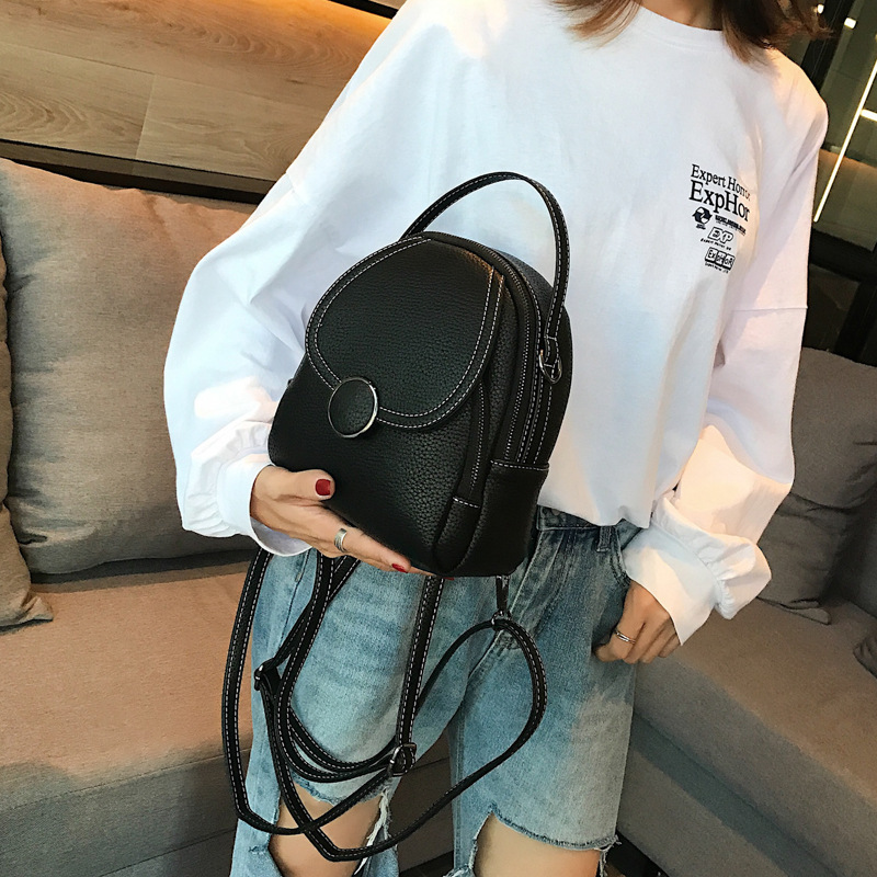 Classic Fashion Women's Bag Korean Style 2023 Autumn New Mini Backpack Personality Solid Color Girl Shoulder Crossbody Small Bag