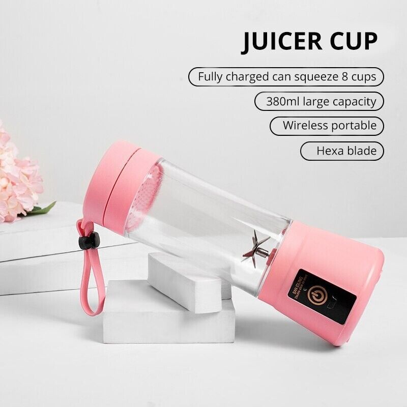 6-Leaf Portable Fruit Juicer Household Small Mini USB Charging Blender Juicer Cup Powerful Mixer