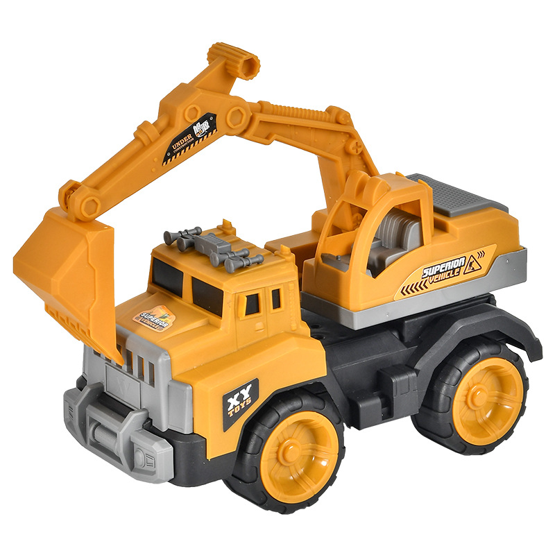 Children's Large Simulation Engineering Vehicle Excavator Crane Inertia Drop-Resistant Toys Wholesale Factory Stall Night Market Stall