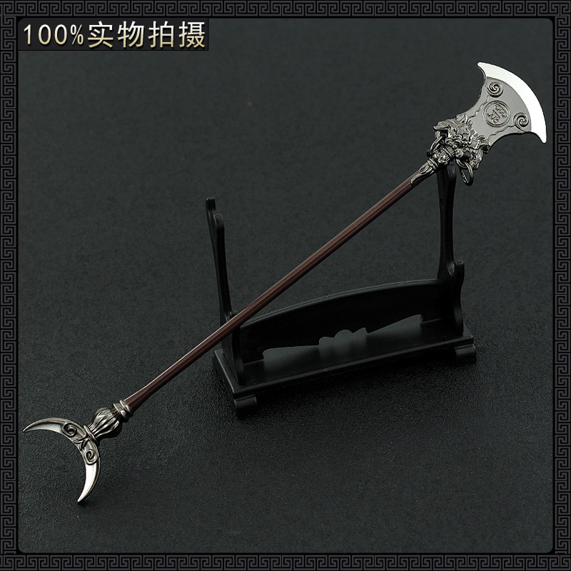 水浒传冷兵器武器模型传统文化周边鲁智深水魔镔铁禅杖22cm摆件