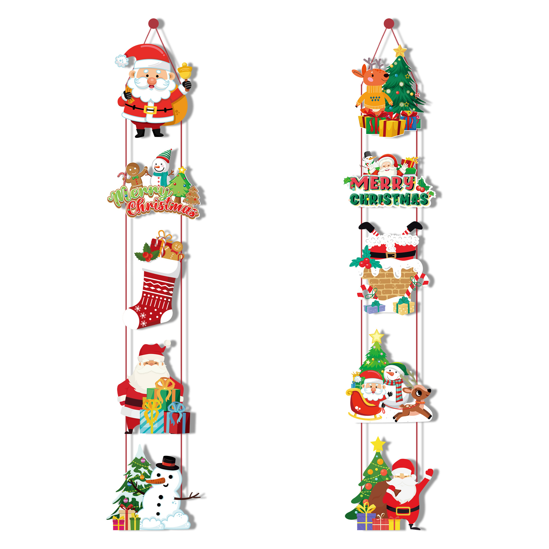 2023 New Christmas Party Paper Santa Claus Christmas Tree Decoration Door Hanging Scene Layout Pendant Hanging Ornament