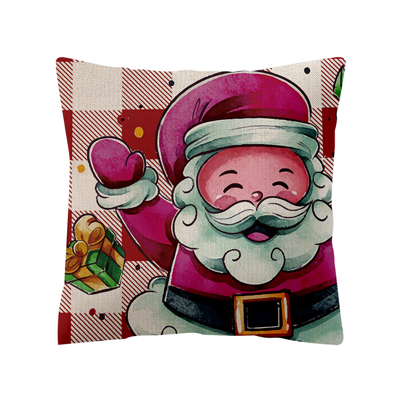 Amazon New Christmas Pillow Cover Santa Pine Couch Pillow Decorative Linen Home Cushion