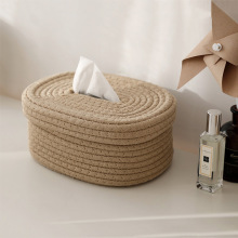 Simple Japanese-style cotton rope woven tissue box food跨境