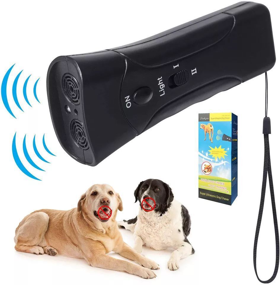 跨境新品 超声波双头驱狗器便携式宠物狗训练双喇叭训狗器多功能