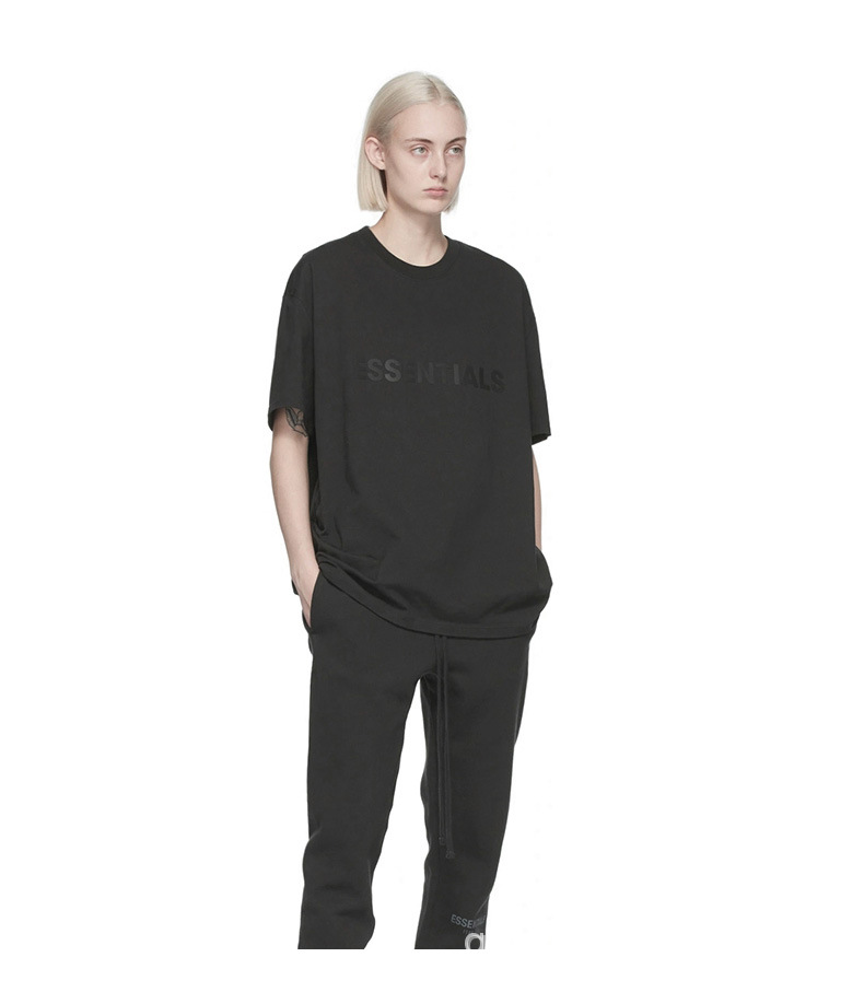 fog essentials fear of god第七季复线字母压胶棉质短袖男女t恤