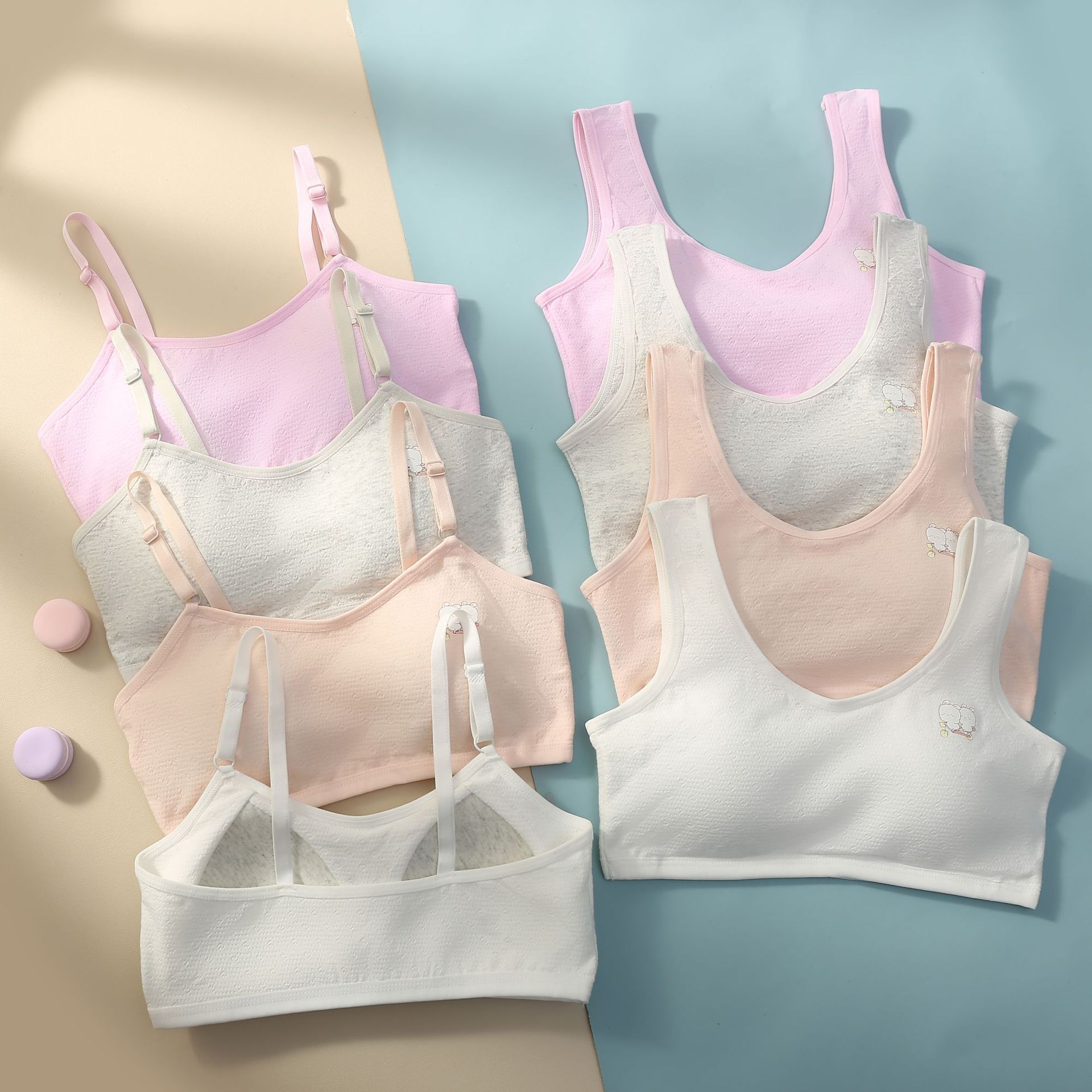 纯棉女童内衣发育期少女初中生高中大儿童文胸学生打底小背心裹胸