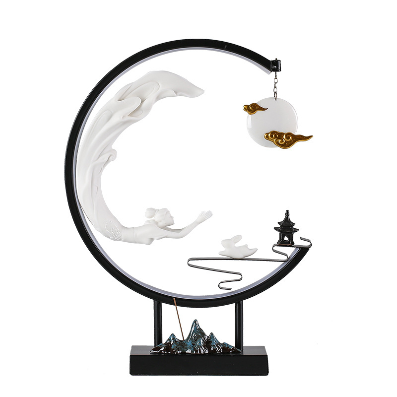 新中式摆件风格电视柜禅意创意小茶几玄关家居客厅酒柜装饰品