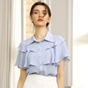 2021夏季新款时尚女装纯色小众设计感小衫洋气上衣雪纺短袖衬衫女|ms 2021夏季新款时尚女装纯色小众设计感小衫洋气上衣雪纺短袖衬衫女|ms