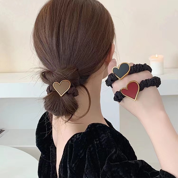 new korean style headdress love hair band high-grade hair rope female hair rope ponytail does not hurt hair rubber bands hair accessories