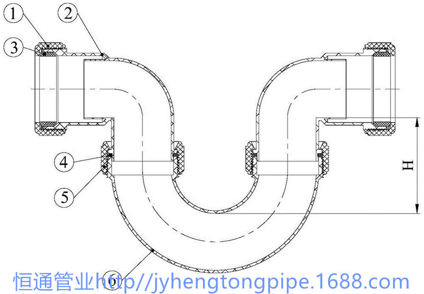 u型存水弯 pvc存水弯 180°弯 50u型弯 防臭存水弯 u弯