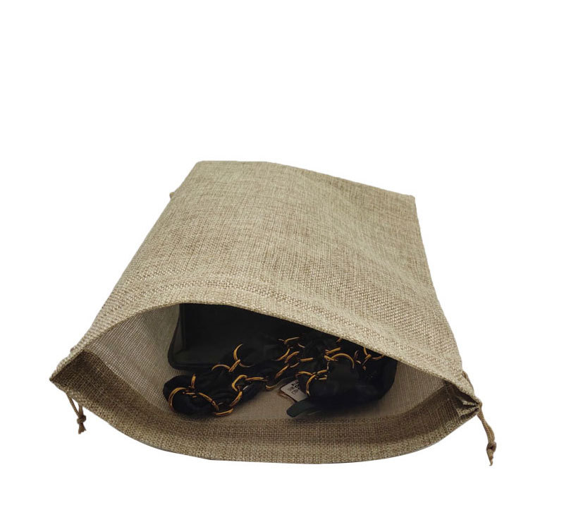 25x35cm麻布束口袋抽绳亚麻布礼品袋板栗核桃创意包装袋 可印logo