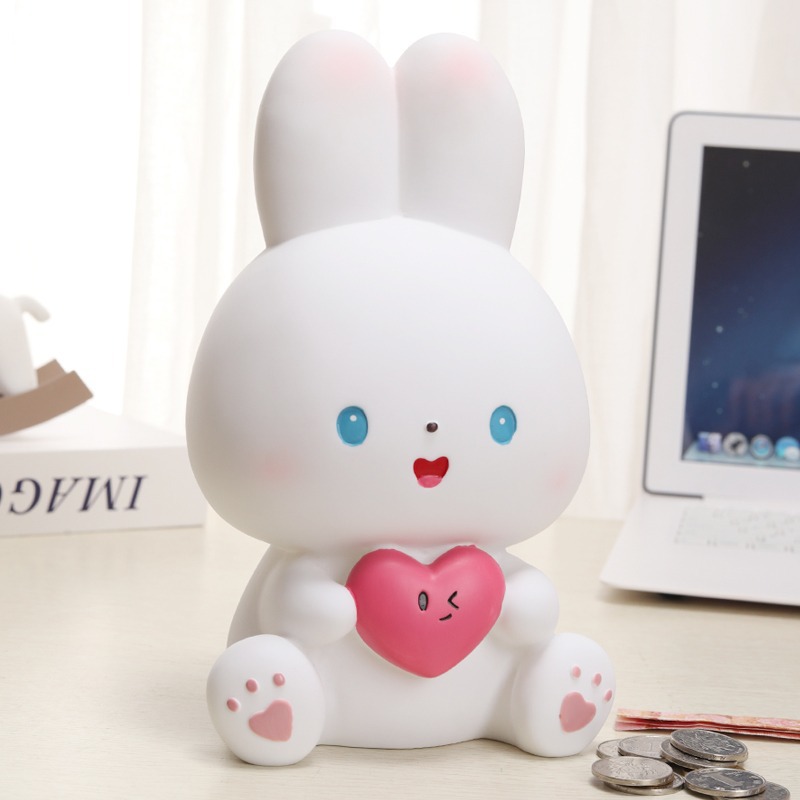 兔子存钱罐搪胶儿童防摔储蓄罐家居摆件学生礼物桌面装饰卡通可爱