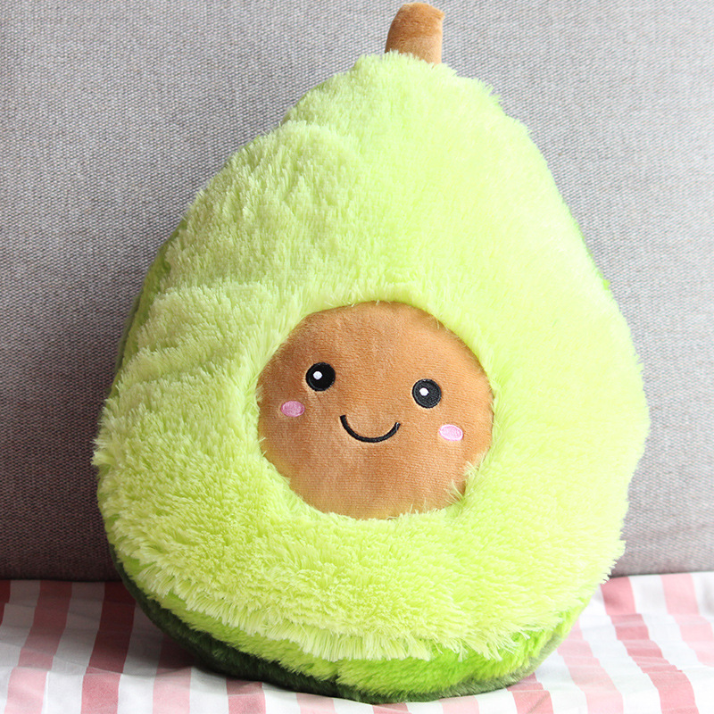跨境长毛牛油果毛绒玩具公仔 现货牛油果抱枕玩偶娃娃 牛油果靠垫