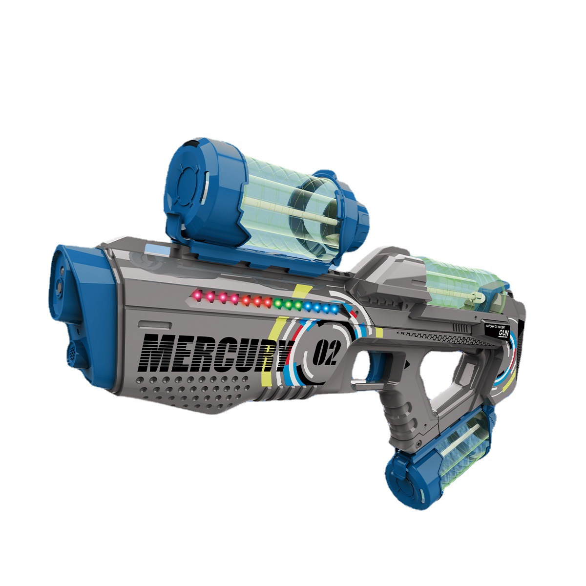 Cross-Border Children's Electric Water Gun Toy High-Pressure Large Mercury M2 Water Gun Colorful Light Large Capacity Water Gun