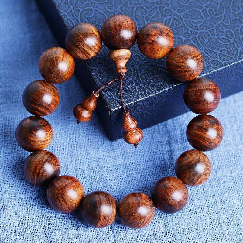 [Collection Hainan Scented Rosewood Bracelet] Buddha Beads Men and Women Pterocarpus Santalinus Rosary Bracelet [Classic Boxed]]