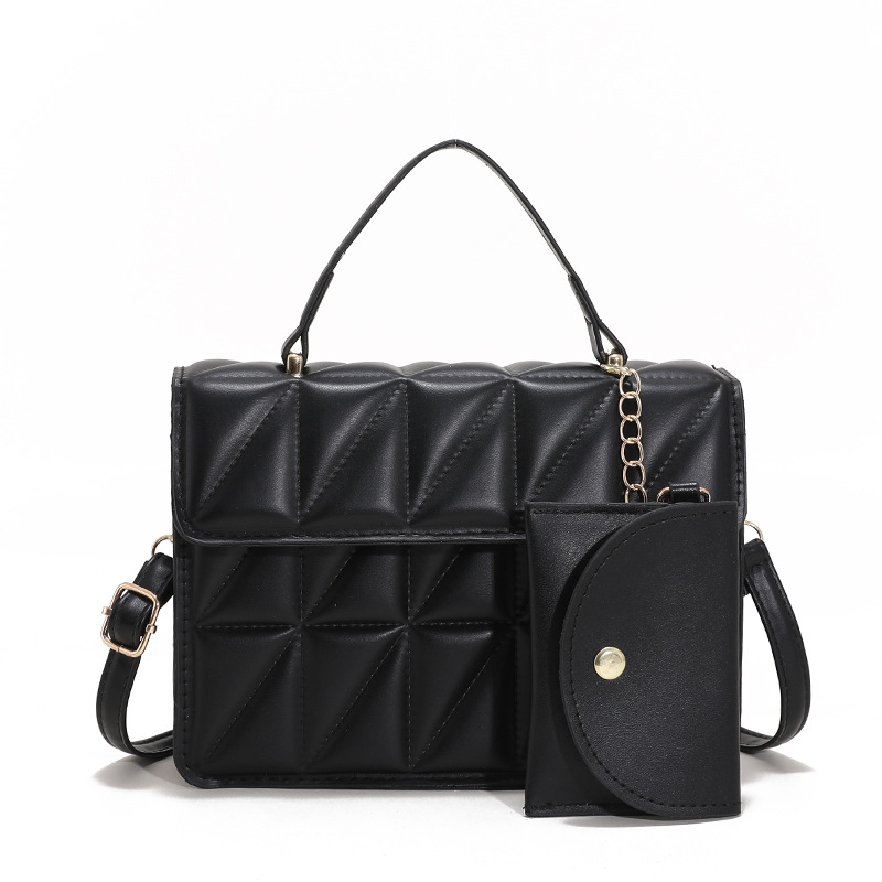 New Retro Women's Shoulder Bag 2022 New Fashion Portable Small Square Bag Simple Rhombus Popular Messenger Bag