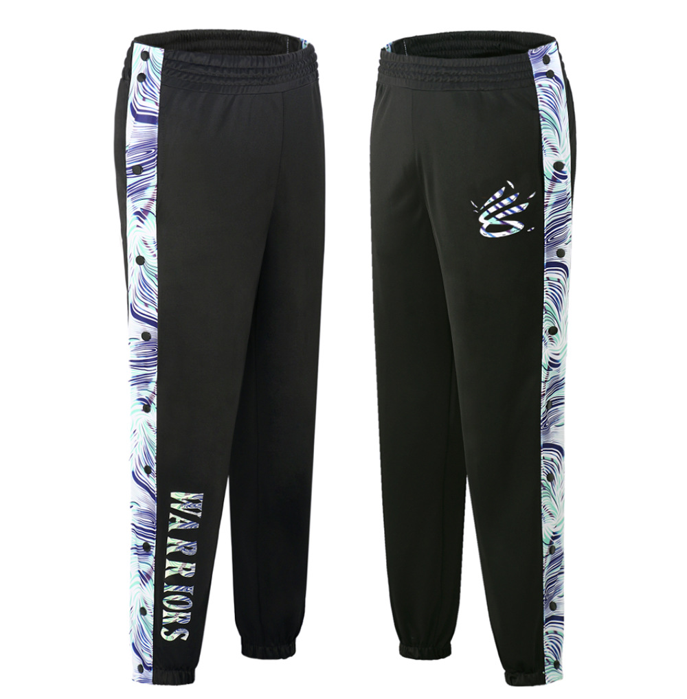 新款勇士队库里天空魔术蓝扣裤合开训练裤男闪电-阿里巴巴