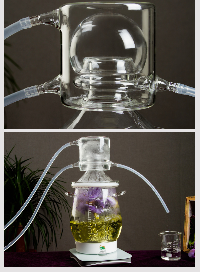 纯露机家用小型精油蒸酒机器玻璃酿酒机器白酒烧酒玫瑰露蒸馏水器