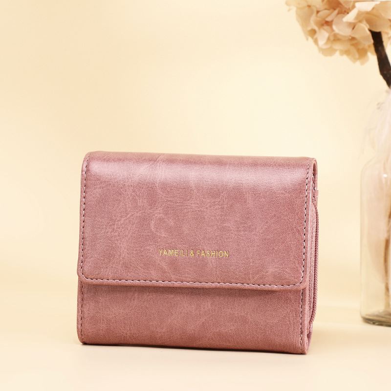 Coin Purse 2023 New Ladies Wallet Short Card Holder Wallet Oil Wax Leather European and American Wallet Purse Wholesale