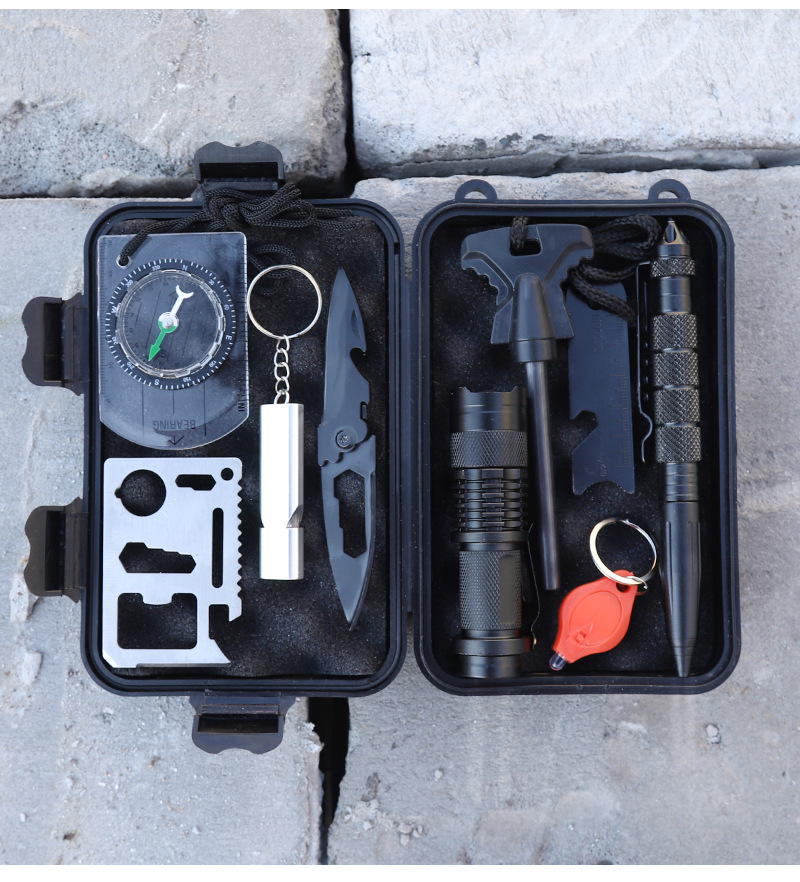 a1户外装备求生宝盒生存工具套装多功能野外急救盒sos应急用品