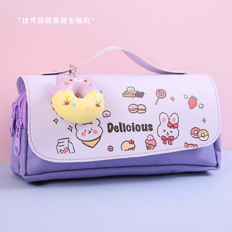 Korean Style Large Capacity Pencil Case Student Cute Decompression Stationery Pack Cartoon Creative Multifunctional Stationery Box Pencil Bag