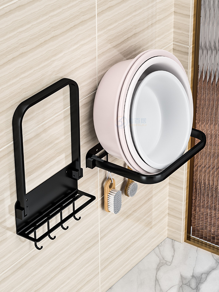 免打孔脸盆架收纳架墙上放洗脸盆架子卫生间浴室壁挂式厕所置物架