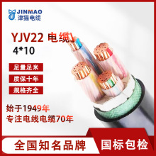 津猫紫铜线YJV22工程专用4芯高强度4*35铠装低压国标电力电线电缆