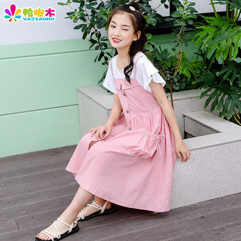 女童连衣裙夏装2021年新款13儿童装超洋气12胖女大童15岁女孩裙子