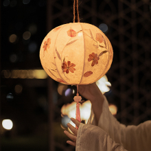 落霞元宵节灯笼diy手工制作材料 儿童新年手提发光花灯古风花草纸